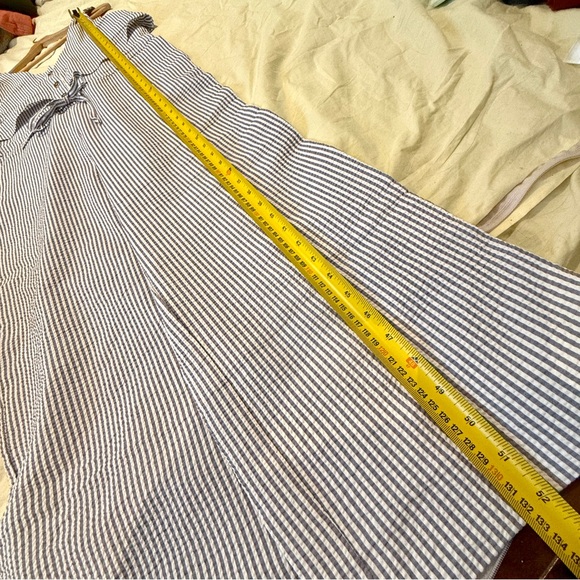 Zara Striped Sleeveless Jumpsuit w/ Button&Pockets, Adjustable Waist, Blue, Sz S - Picture 12 of 15